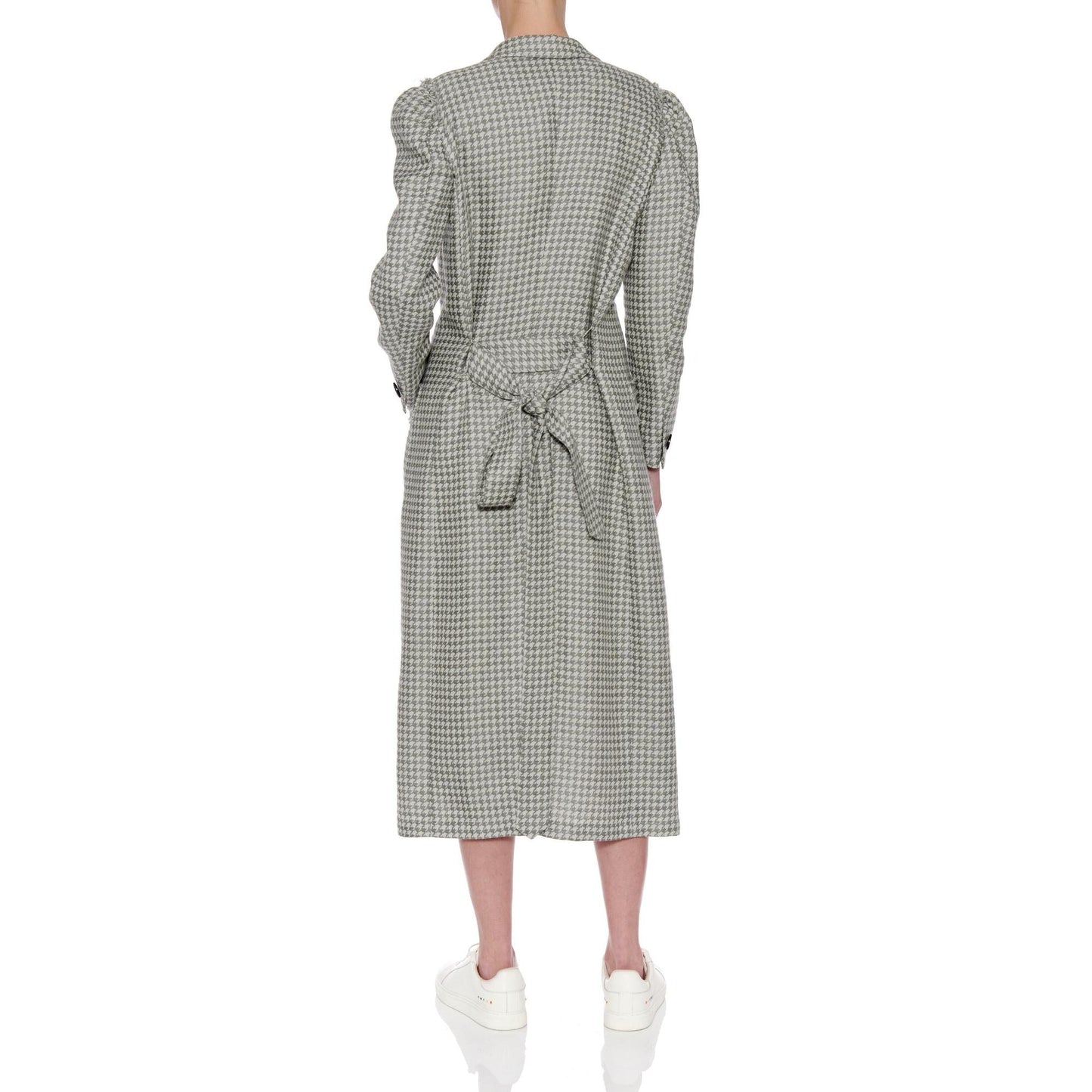 Women Santander Coat - Classic Long Coat With Notched Lapel in Green