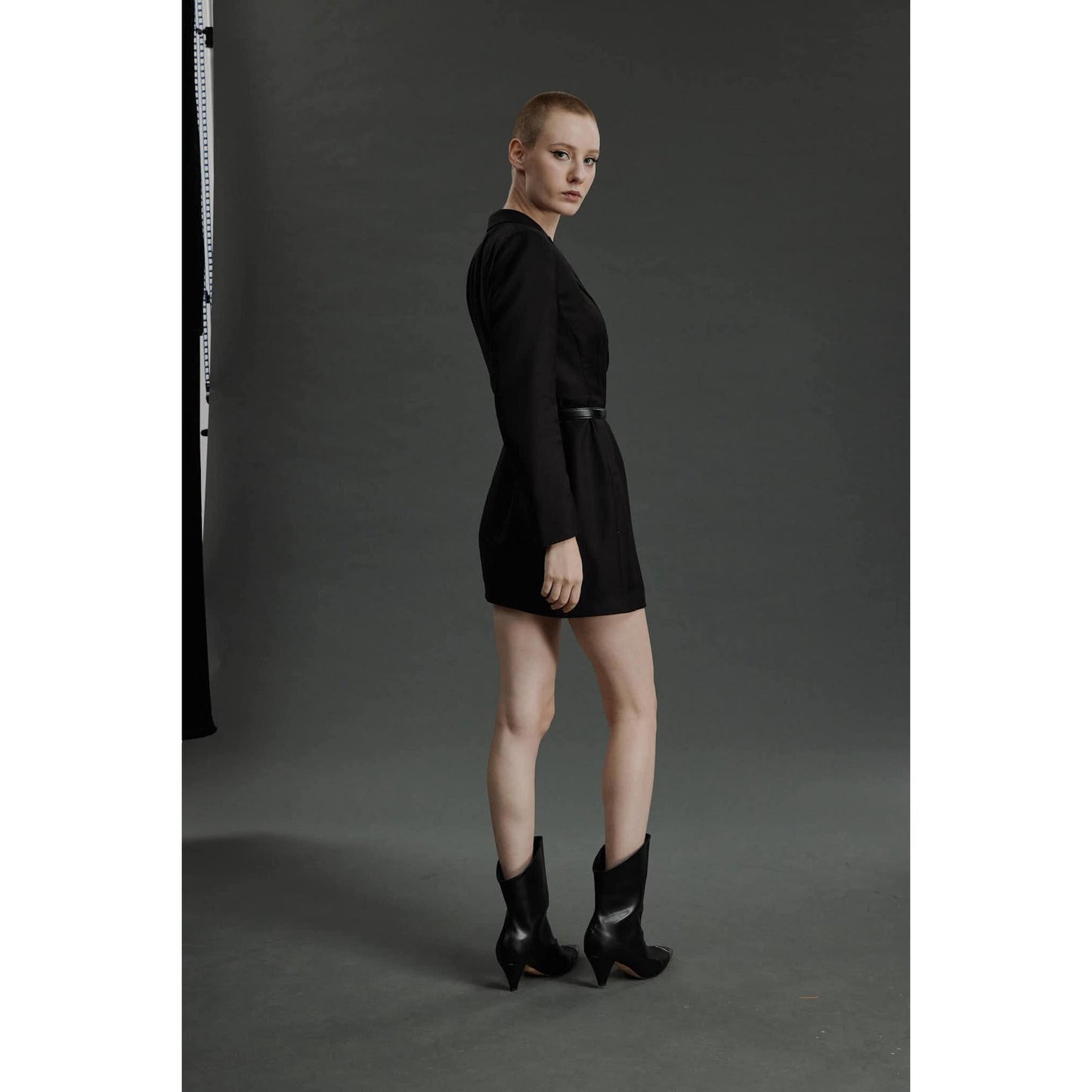Women Braganza - Limited Edition Dress - Double Breasted Dress in Herringbone - Night Brown