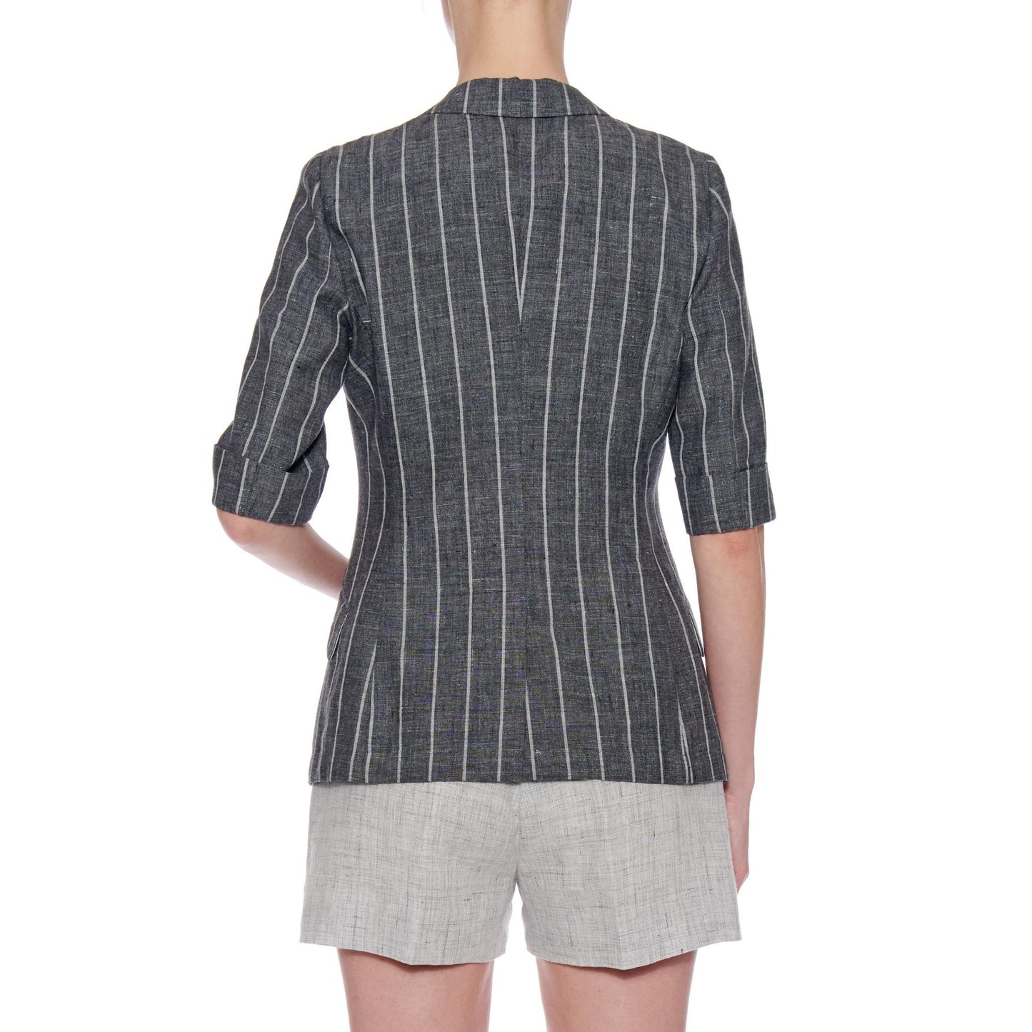 Women Huelva Jacket - Short Sleeve, Single- Breasted Summer Jacket in Grey