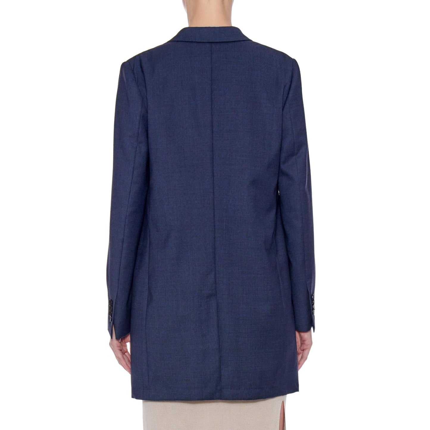 Women Caruna Jacket - Long Loose Fit Jacket in Navy