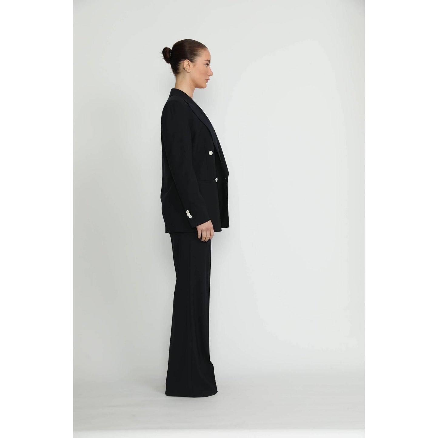 Women Amarante Jacket - Amarante Navy Basketweave Double Breasted Jacket