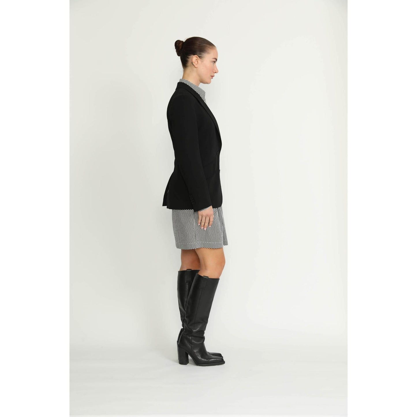 Women Sorengo Jacket - Sorengo Black Check Loose Fit Jacket