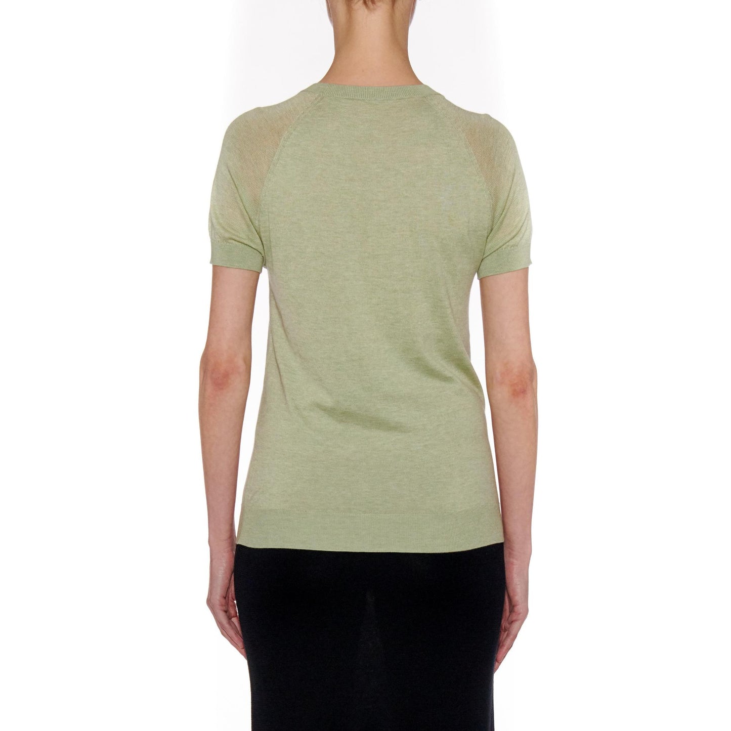 Women Lourdess Top - Short Sleeve Cotton-Silk T-Shirt - Mint
