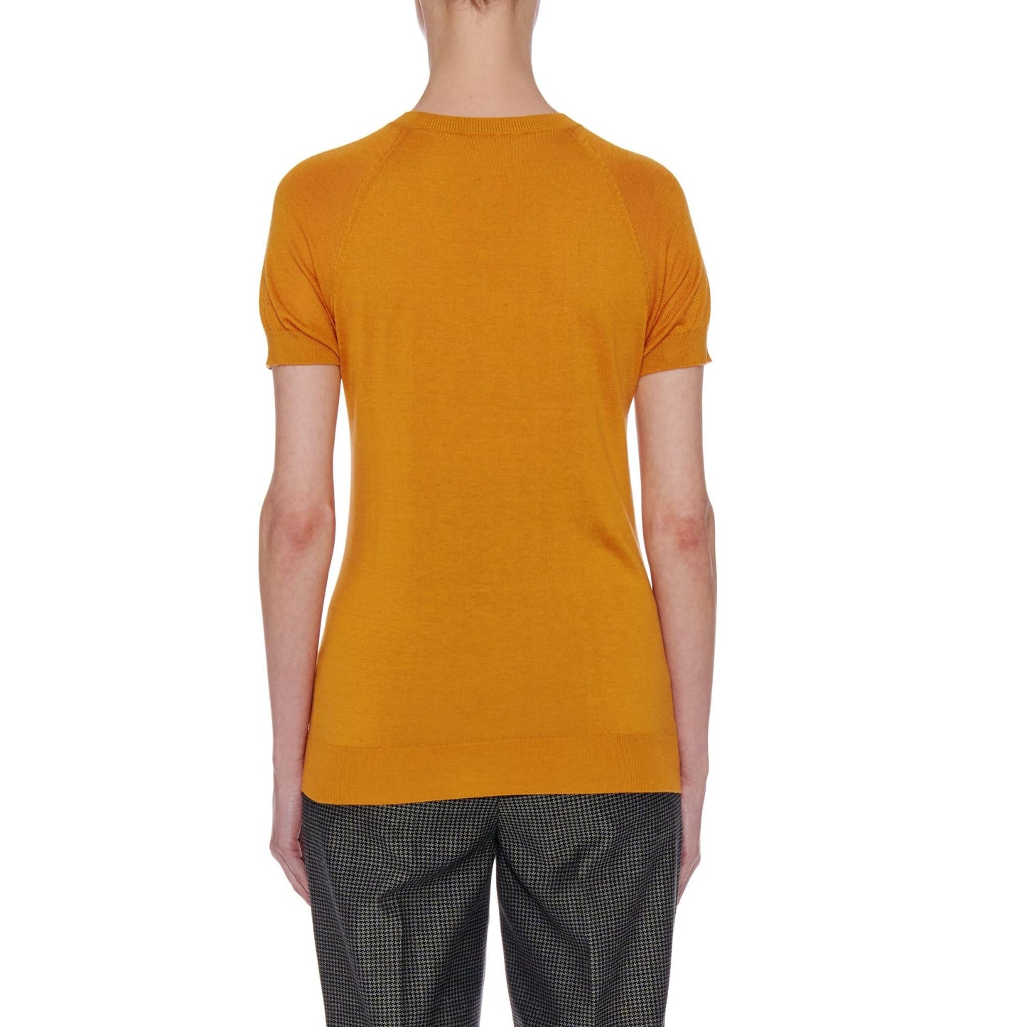 Women Lourdes - Short Sleeve Cotton-Silk T-Shirt in Tan