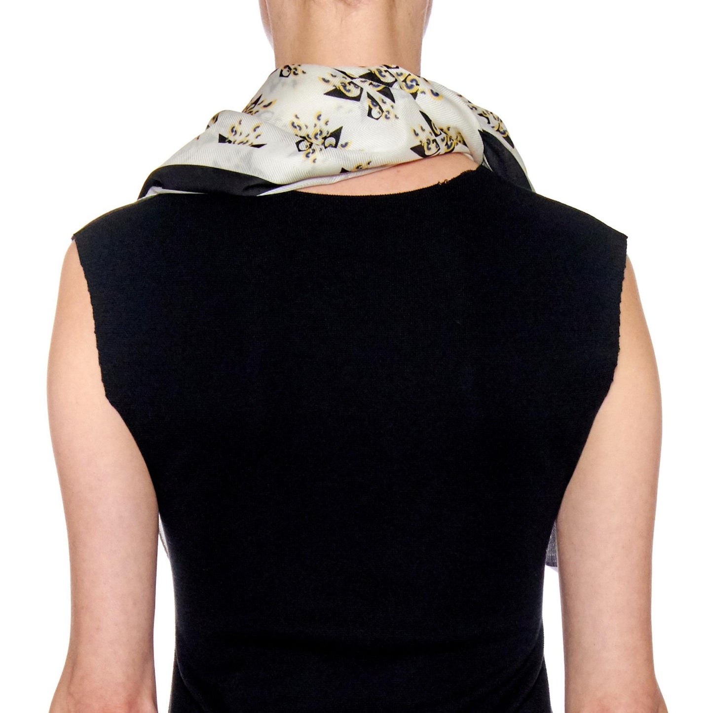Women Mallorca Scarf - Luxurious Silk/ Modal Print Twill Shawl Scarf - Print Yellow