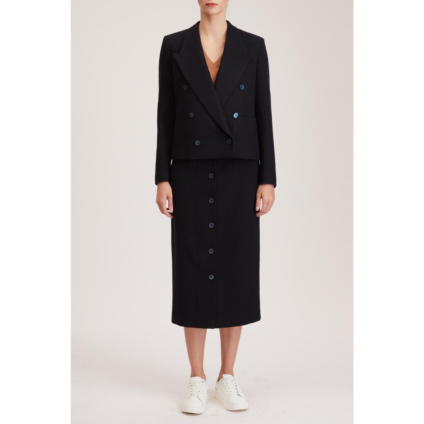 Women Richmond Skirt - Maxi Skirt in Navy Wool Blend