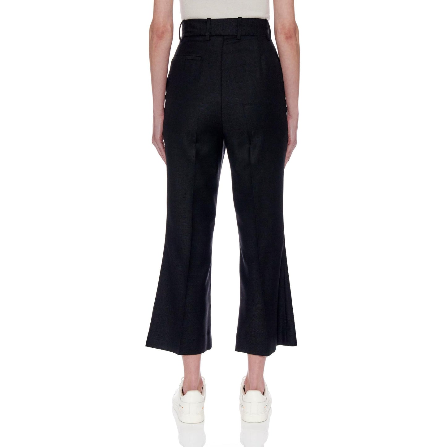 Women Vigo Trousers - Cropped Slim Bootcut Trousers - Black