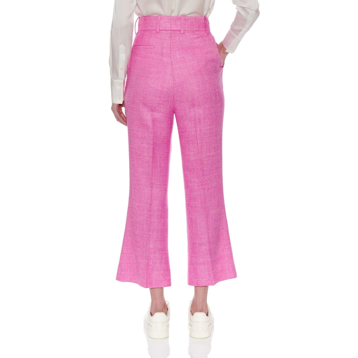 Women Vigo Trousers - Cropped Slim Bootcut Trousers - Pink