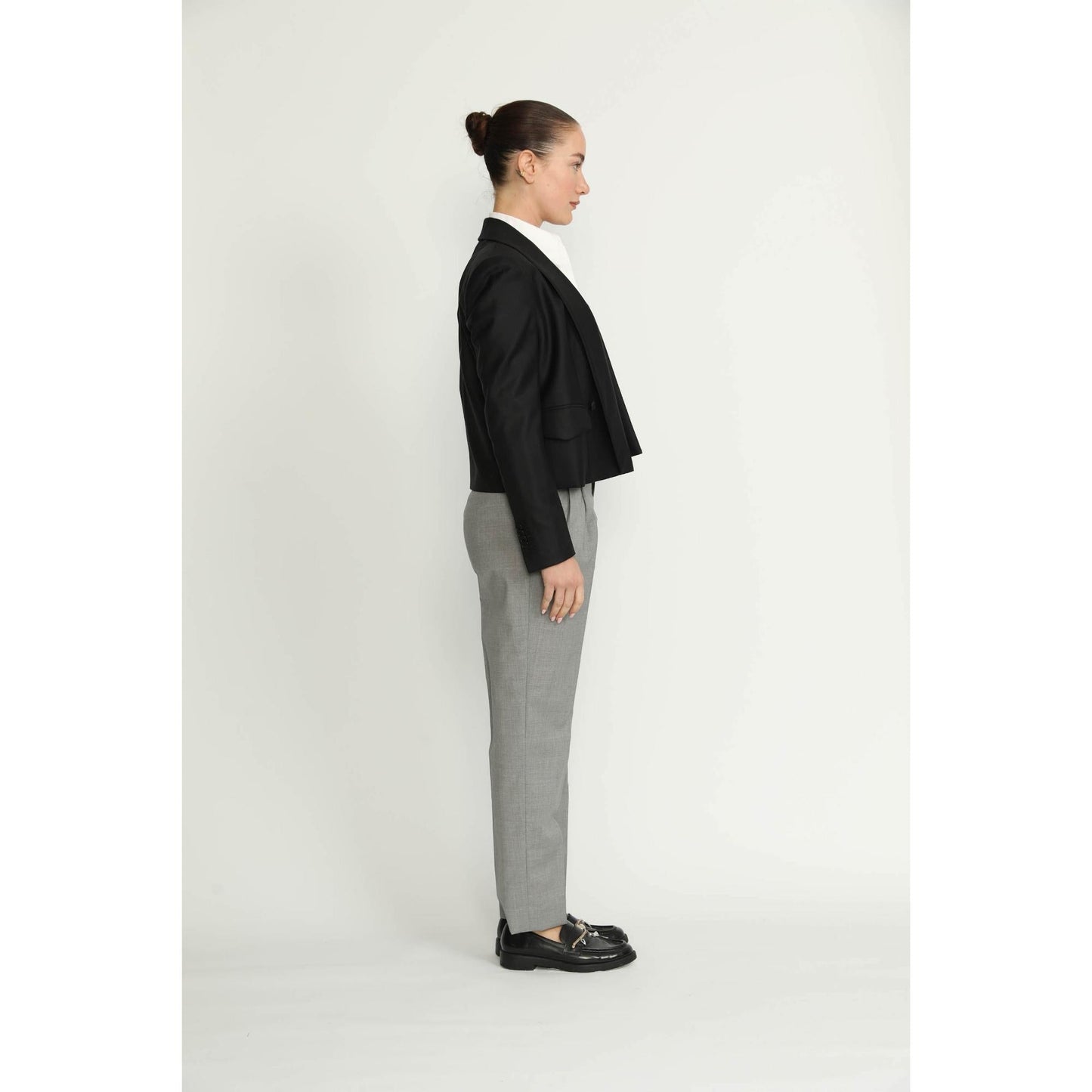Women Carouge Trousers - Carouge Grey Cropped Trousers