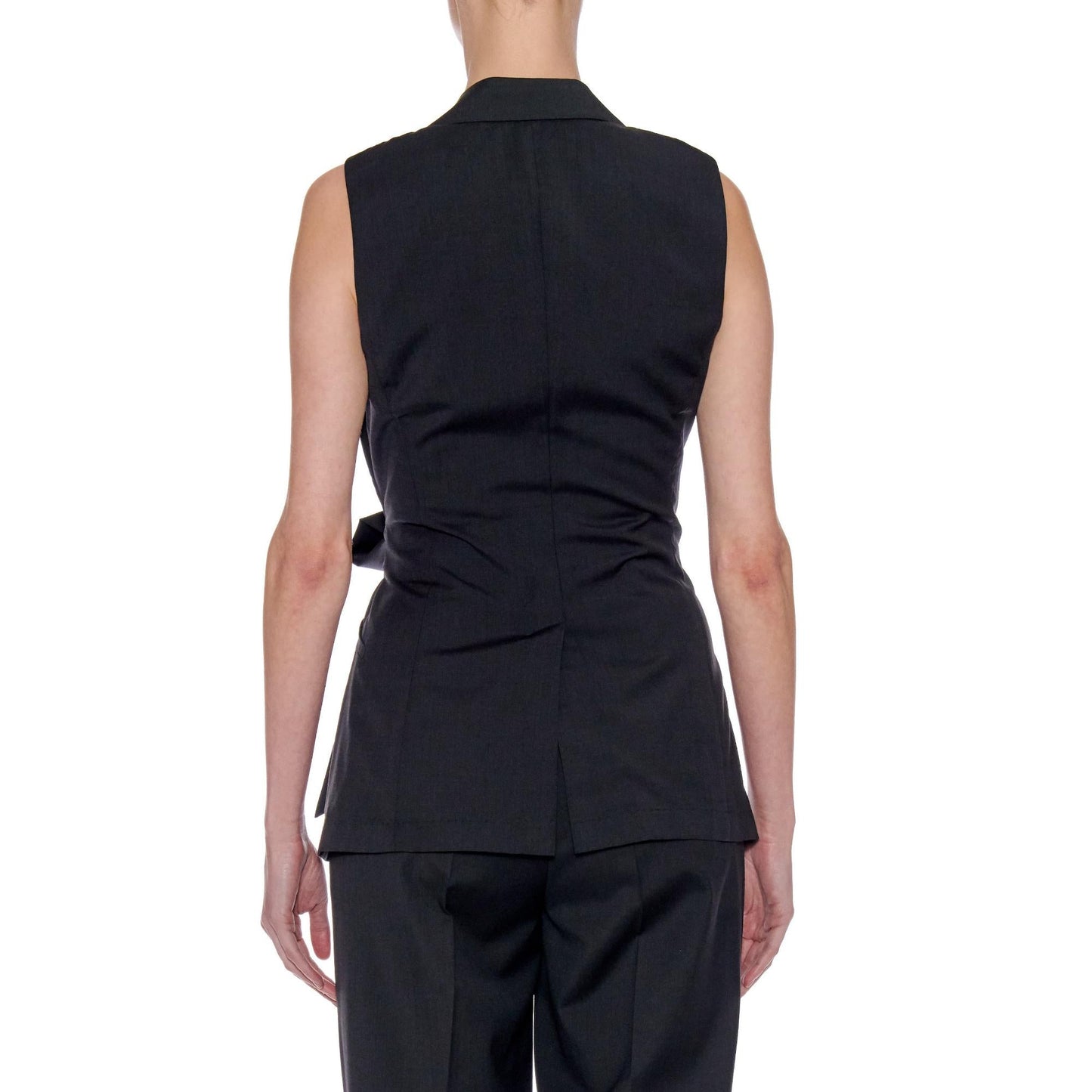 Women Cartagena Waistcoat - Sleeveless Wrap Waistcoat - Black