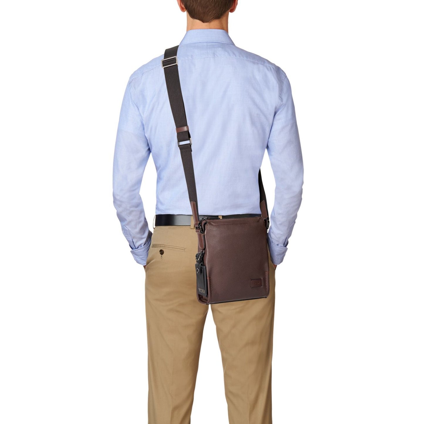 Men / Unisex Tumi Harrison Scott Crossbody - Brown Pebbled Leather
