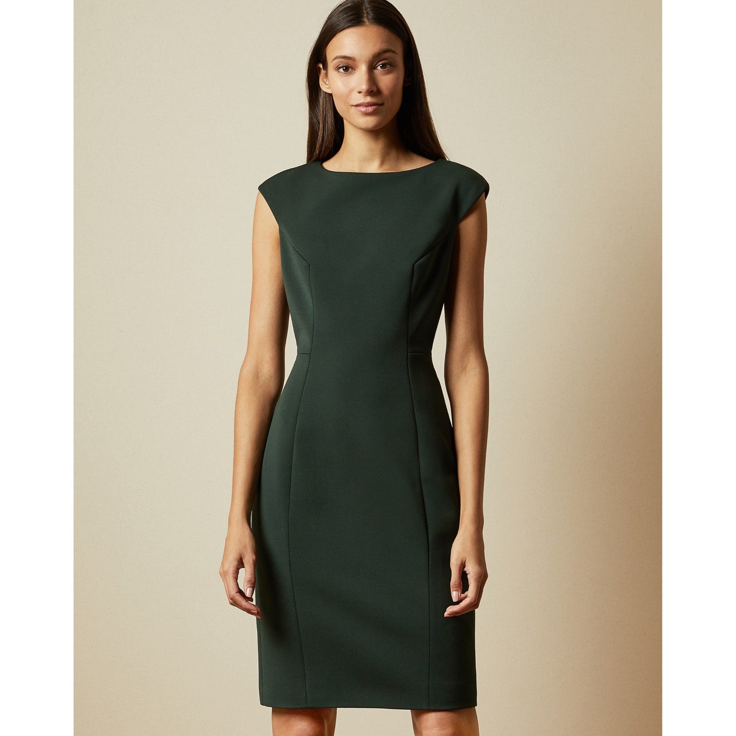 Women Pelagai-Boat Neck Midi Dress - Dark-Green