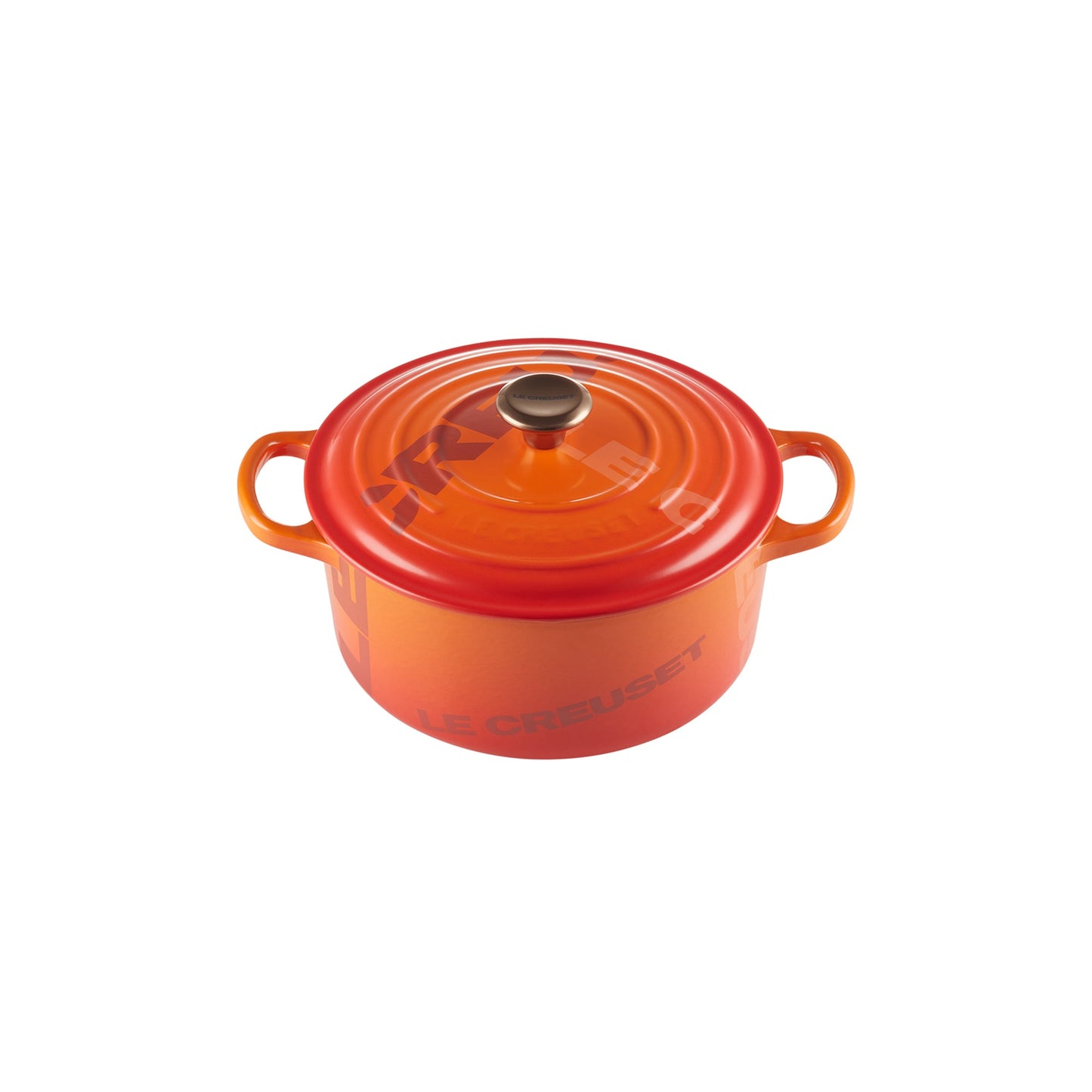 Signature Round Casserole/oven 22cm - Big Logo Flame Copper Knob