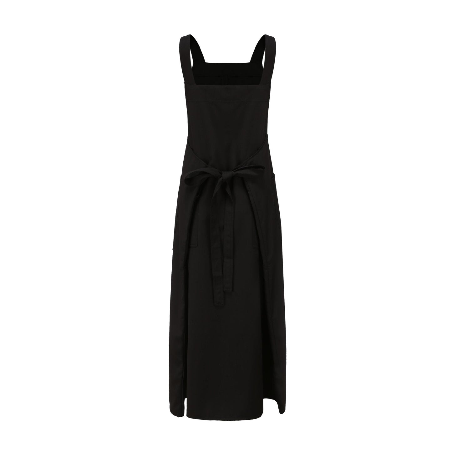 Women Tie Waist Wrap Worker Dress - Black