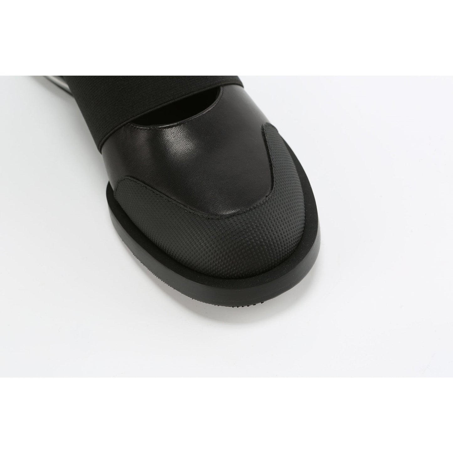 Women Chunky-Heel Elastic Shoes - Black