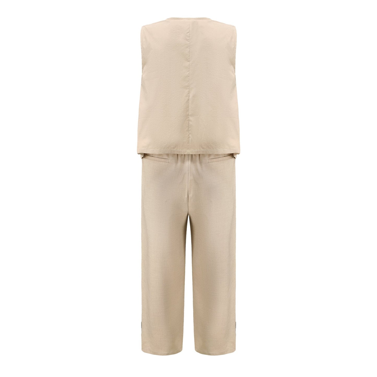Women Pocket Jumpsuit - Beige