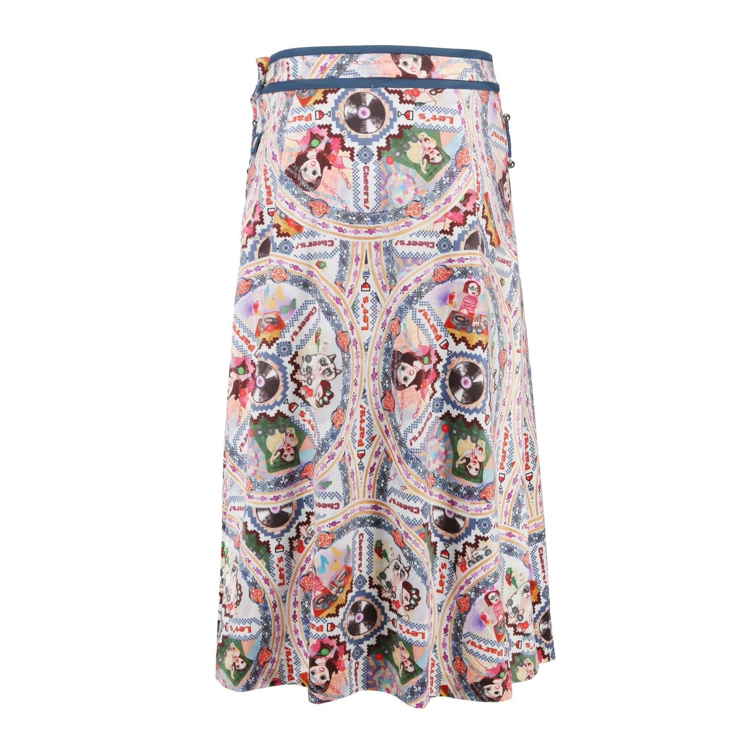 Women Overall Print Wrap Midi Skirt - Pattern