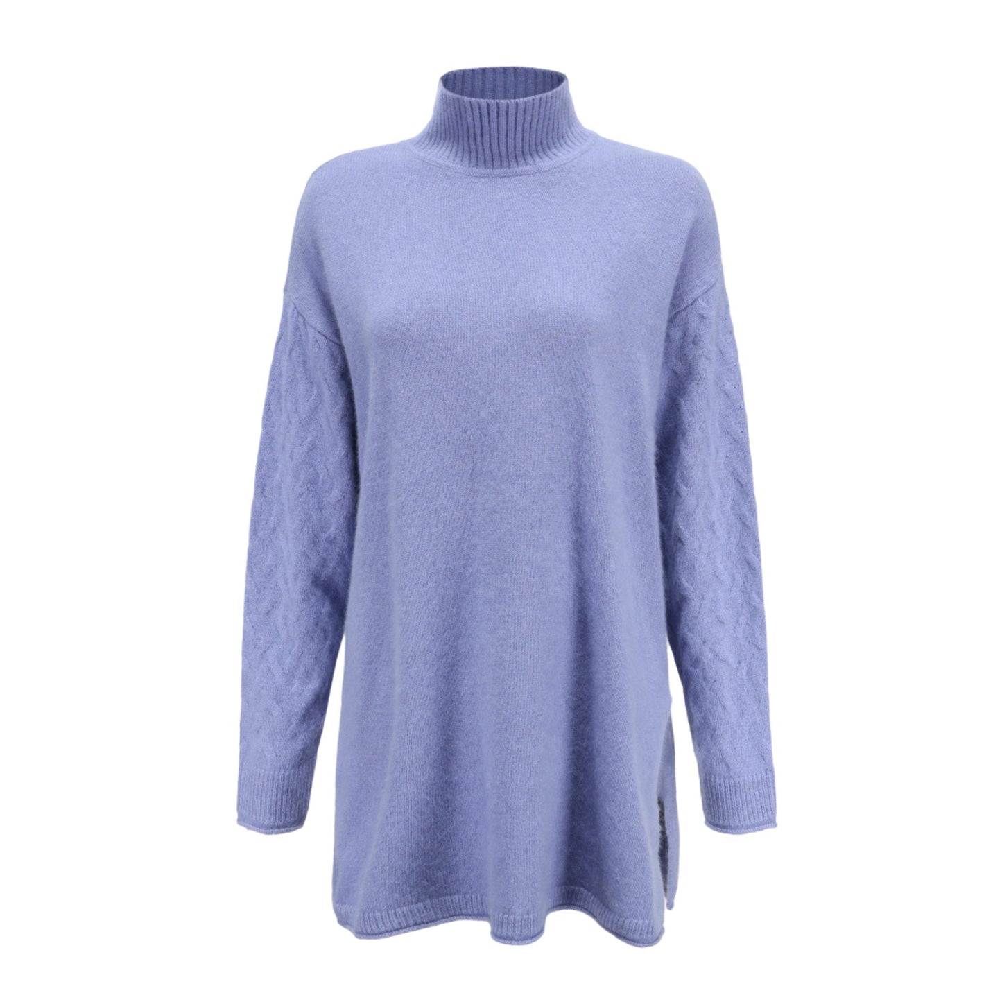 Women High Slit Knitted Tunic - Purple