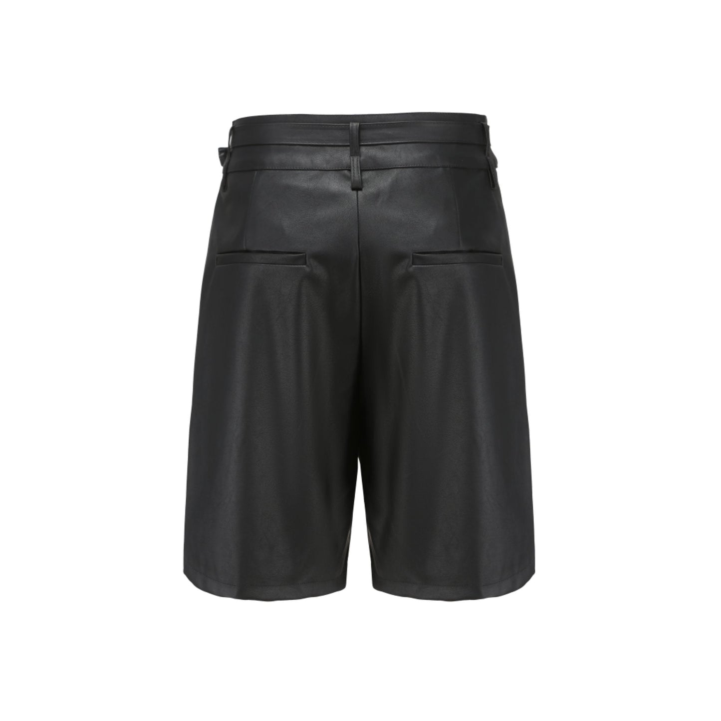 Women Faux Leather Shorts - Black