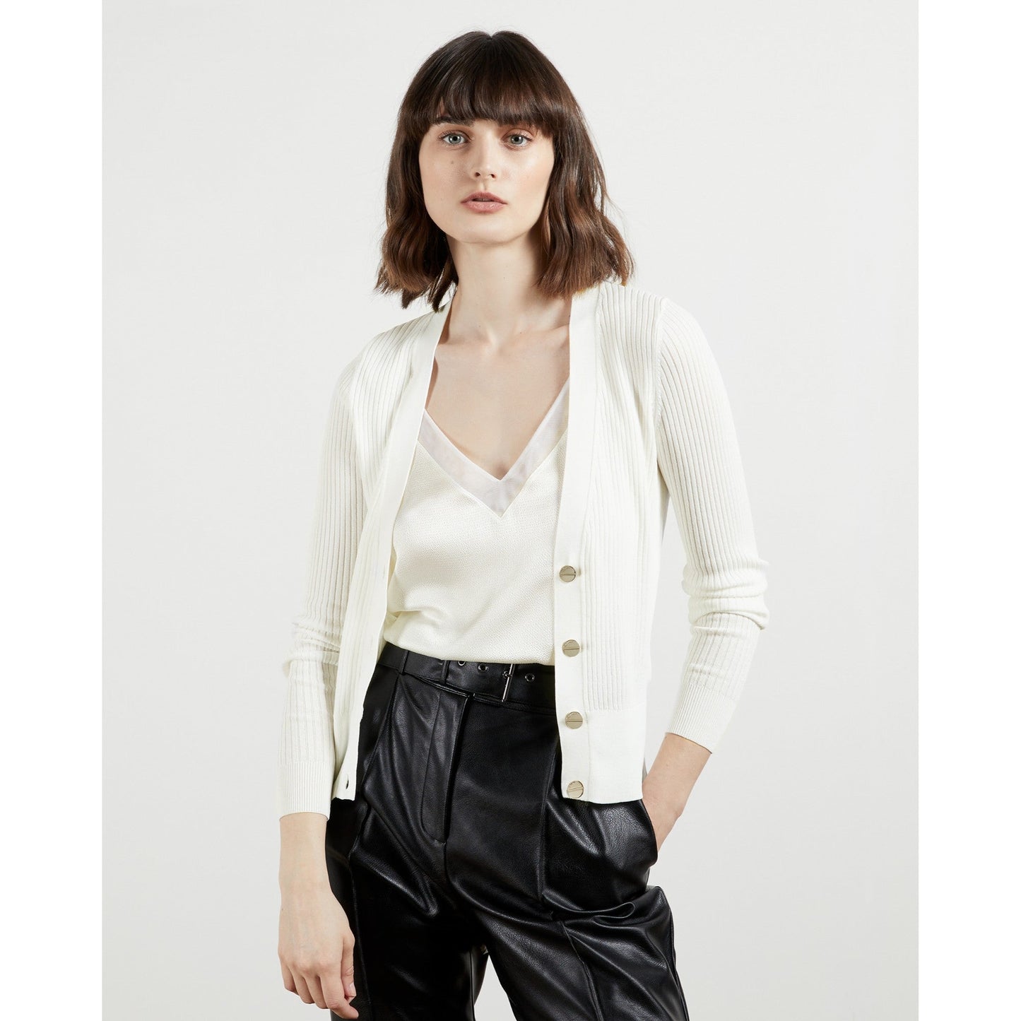 Women Raeyaa-Button Through Cardi - Ivory