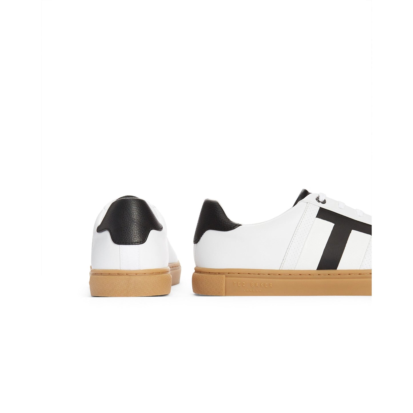 Men Tenpar-Branded Leather Trainer - White-Blk