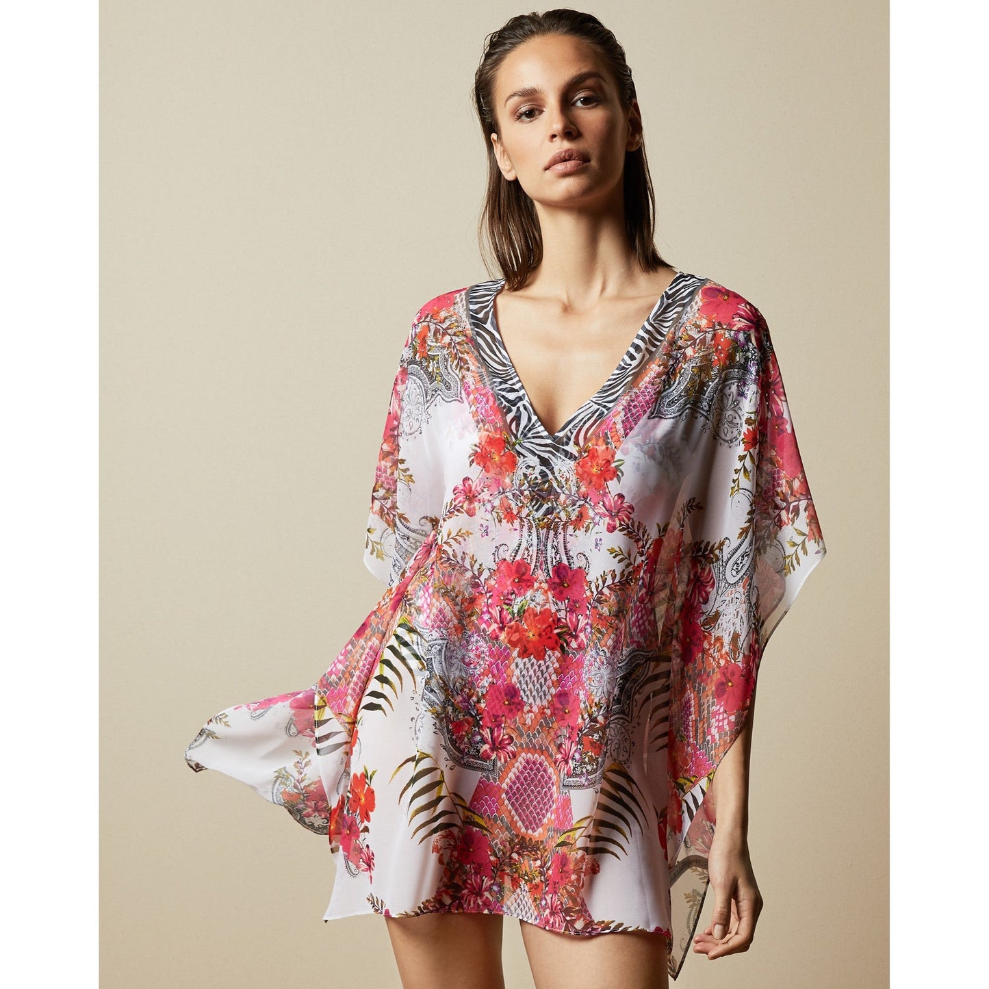 Women Orrina-Samba V Neck Cover Up - Ivory