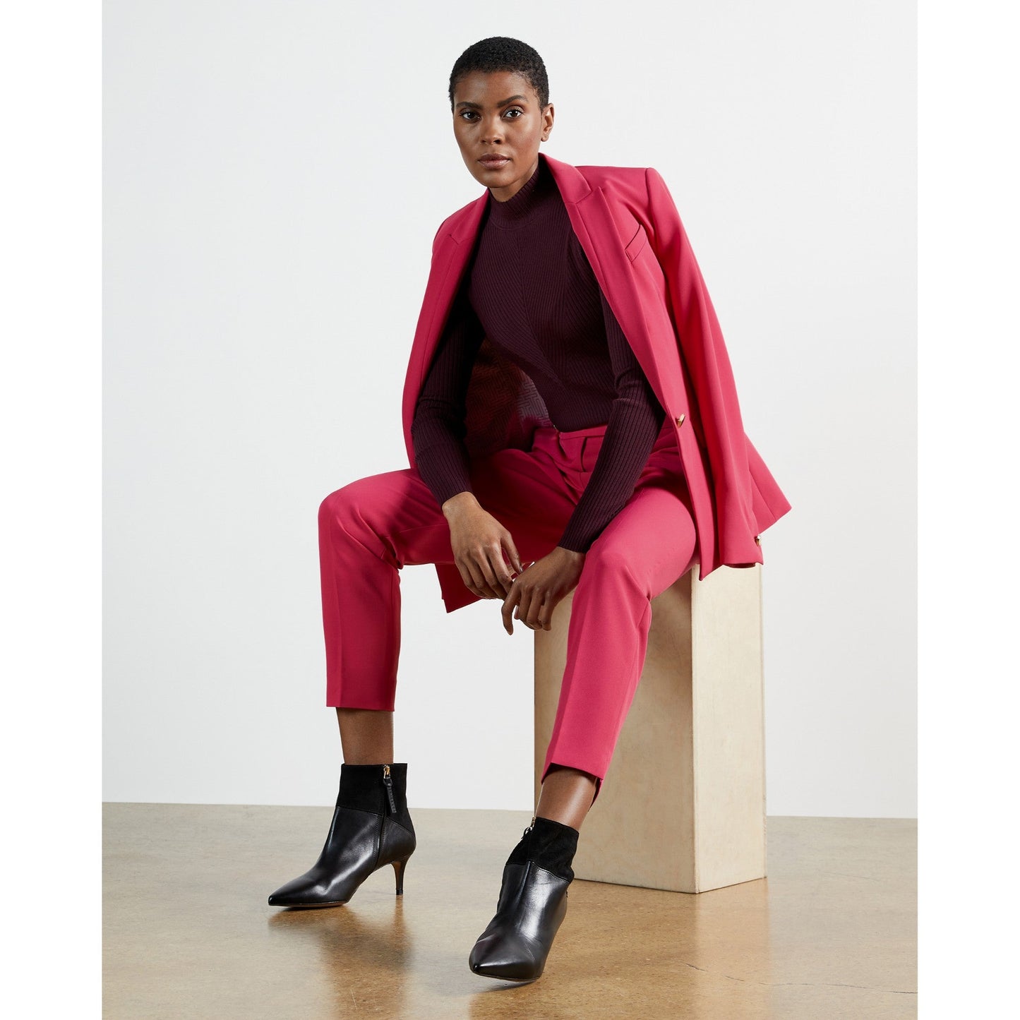 Women Resat-Ankle Grazer Skinny Leg Trouser - Pink