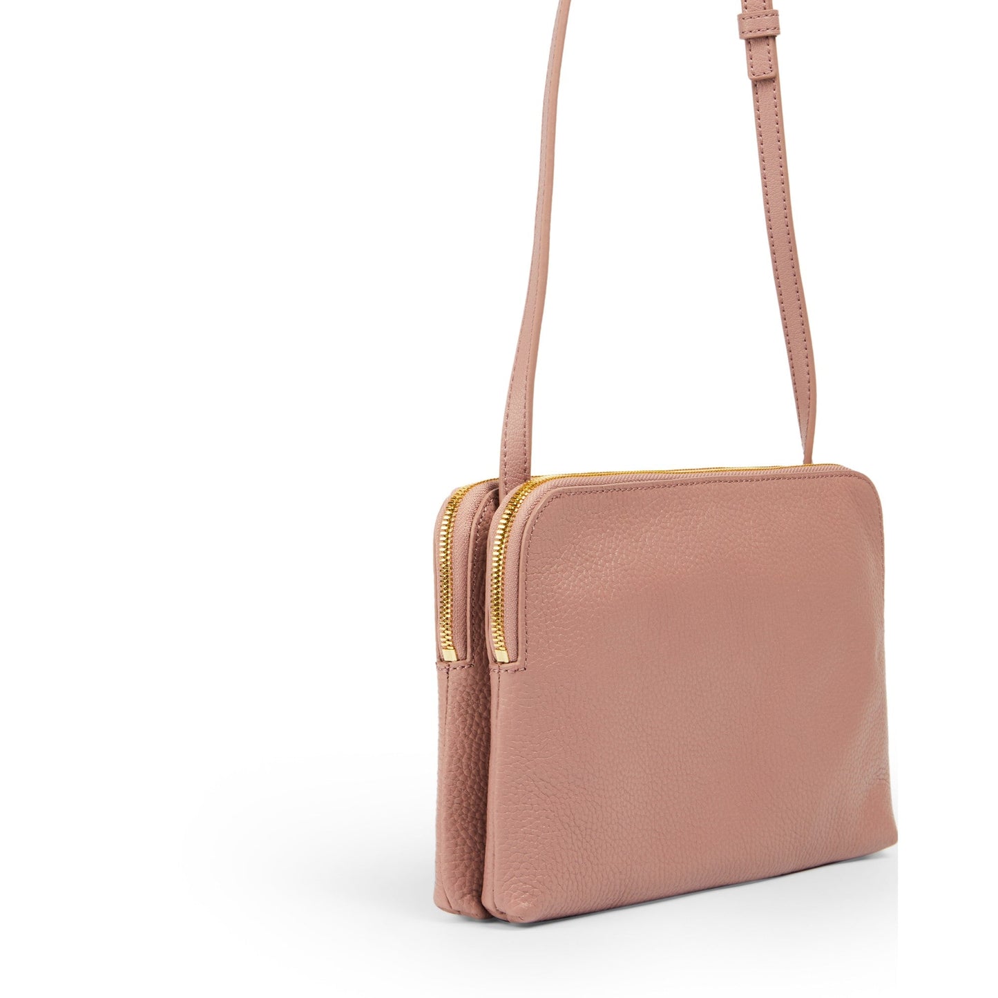 Women Ciarraa-Soft Leather Double Pouch Xbody - Pink