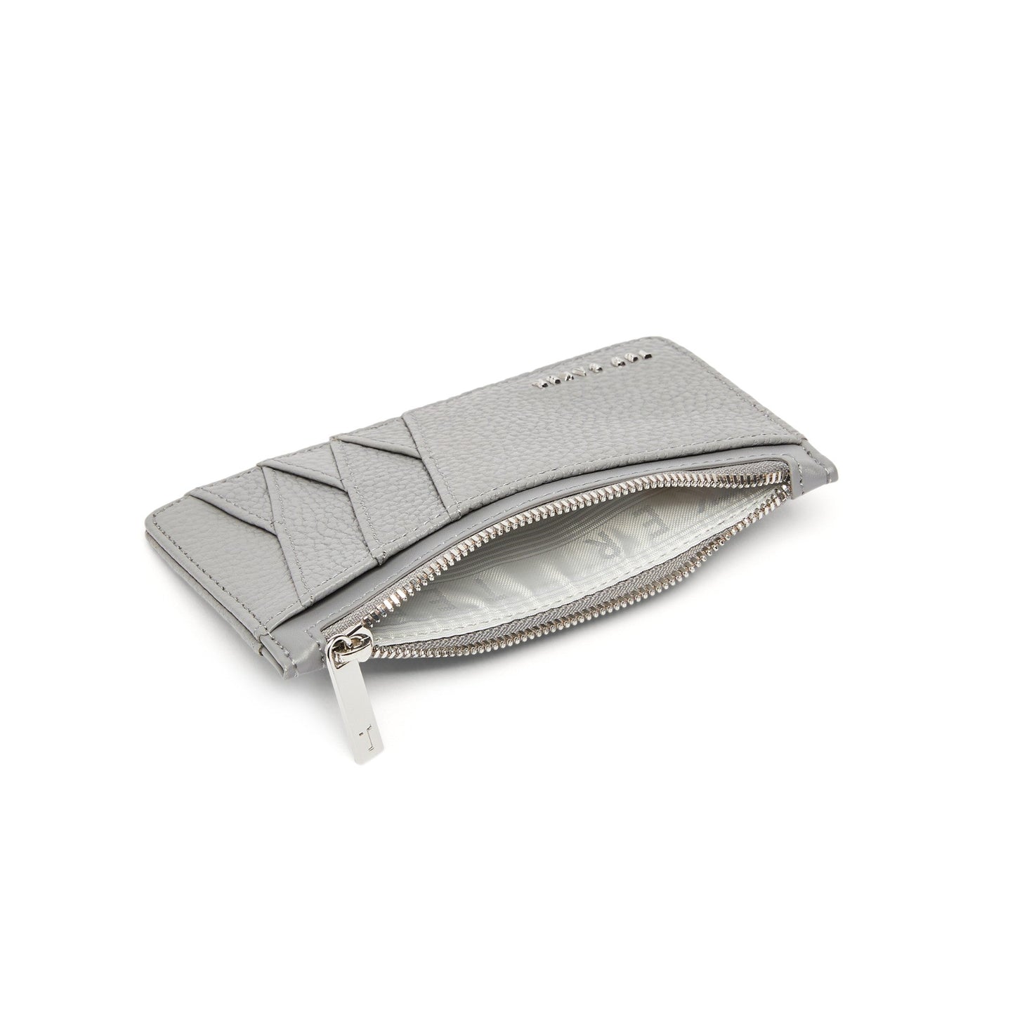 Women Gerii-Diagonal Zipped Cc Holder - Grey