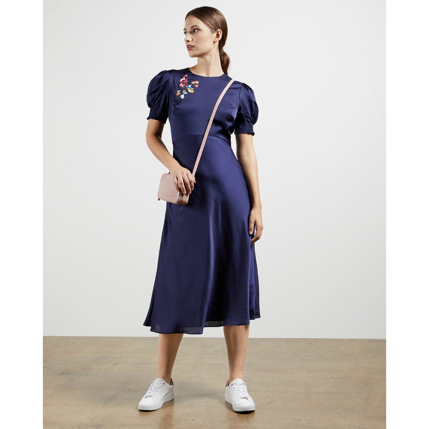 Women Devina-Peppermint Embroidered Dress - Navy