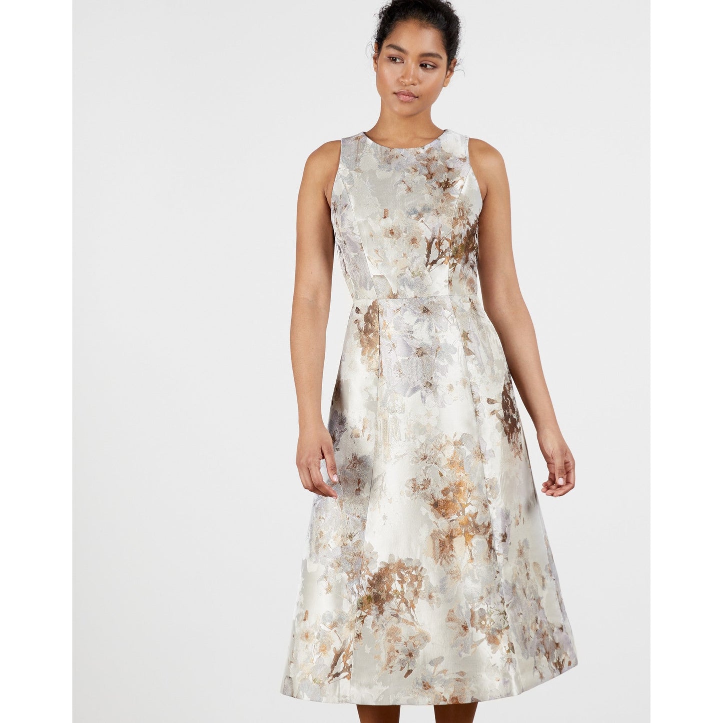 Women Maiyah-Vanilla Jacqurd Full Skirted Dress - White
