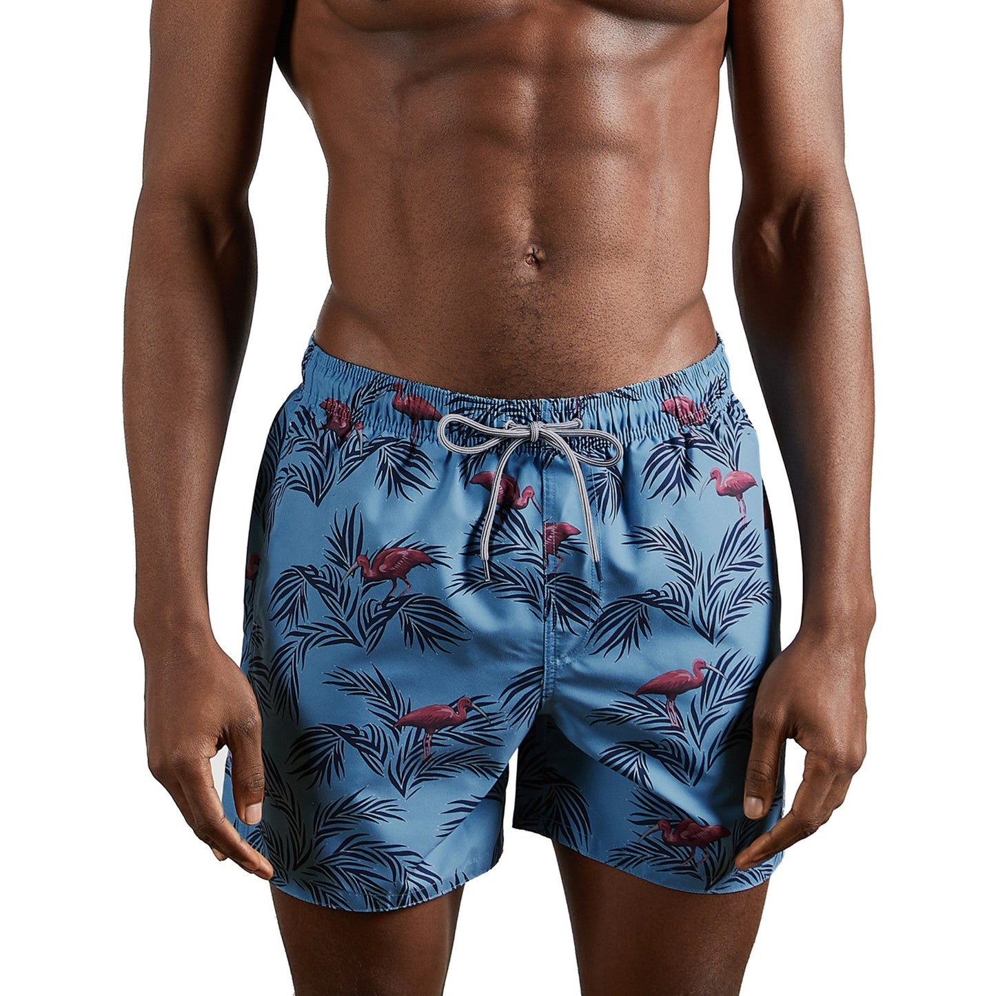 Men Bredrol-Printed Swimshort - Mid-Blue