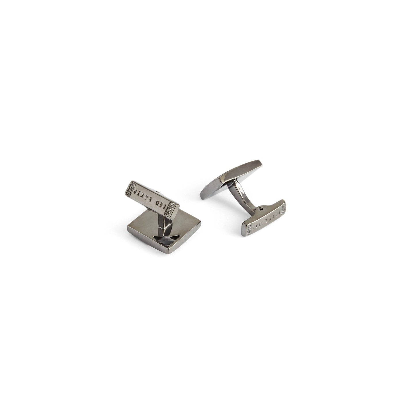 Men Lobar-Square Cufflinks With Corner Cut Out - Gunmetal