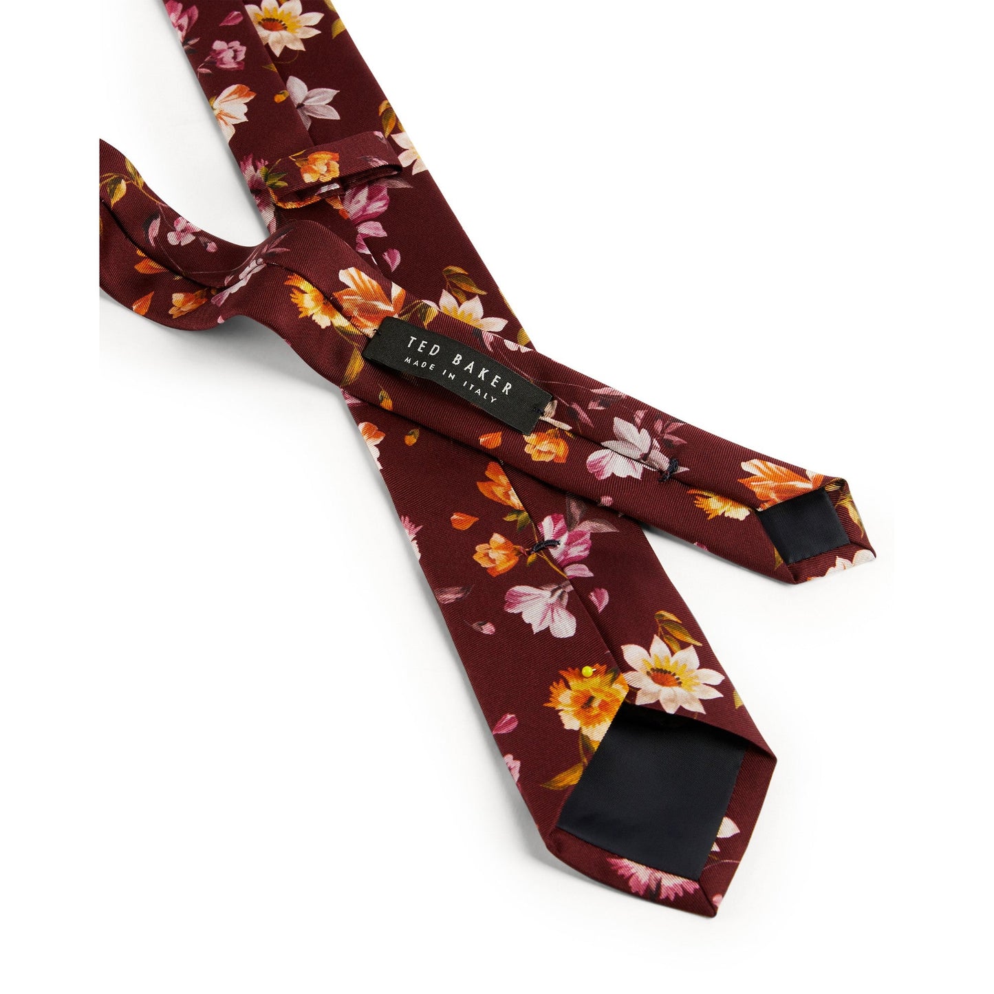 Men Fetha-Bold Floral Printed Tie - Dark-Red