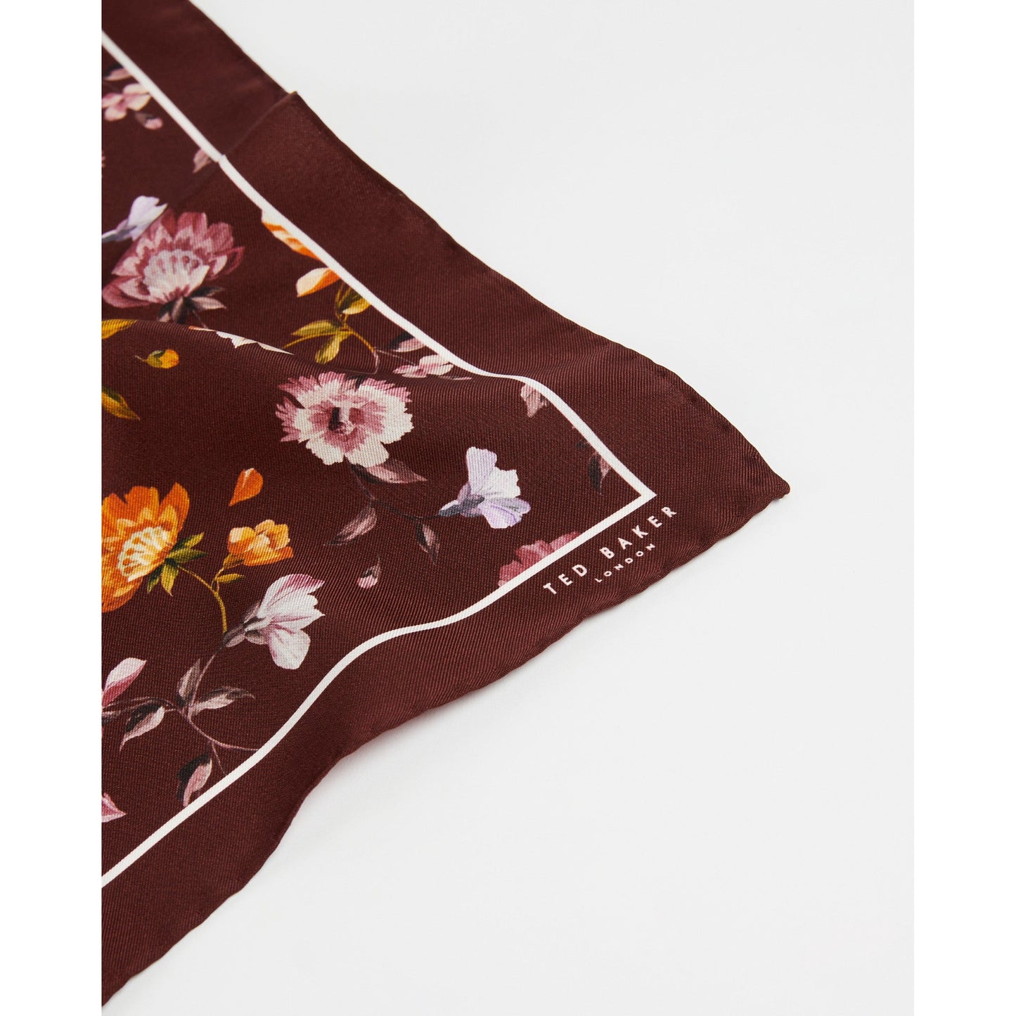 Men Fro-Bold Floral Printed Pocket Square - Dark-Red