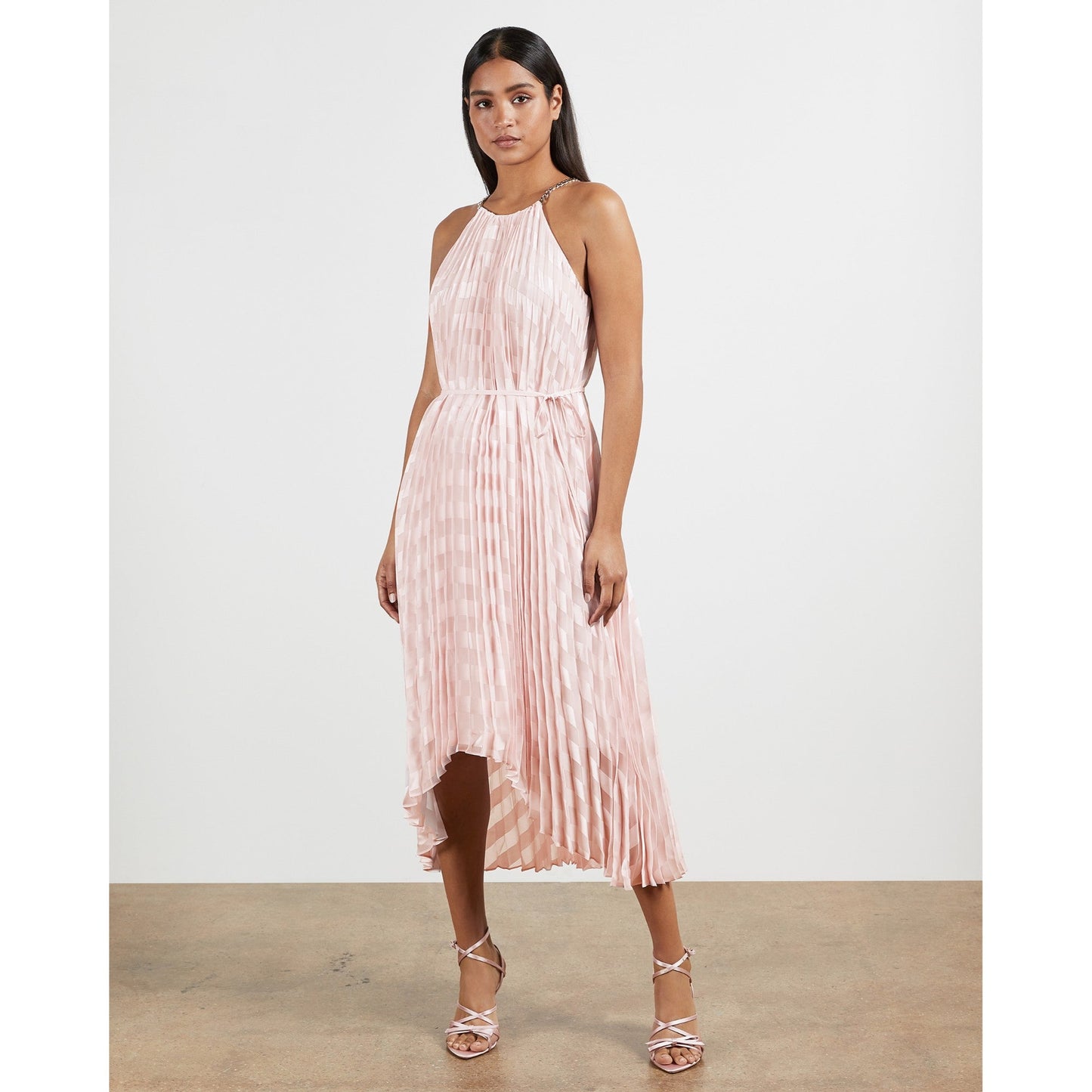 Women Sasski-Dip Hem Pleated Maxi Dress - Light-Pink