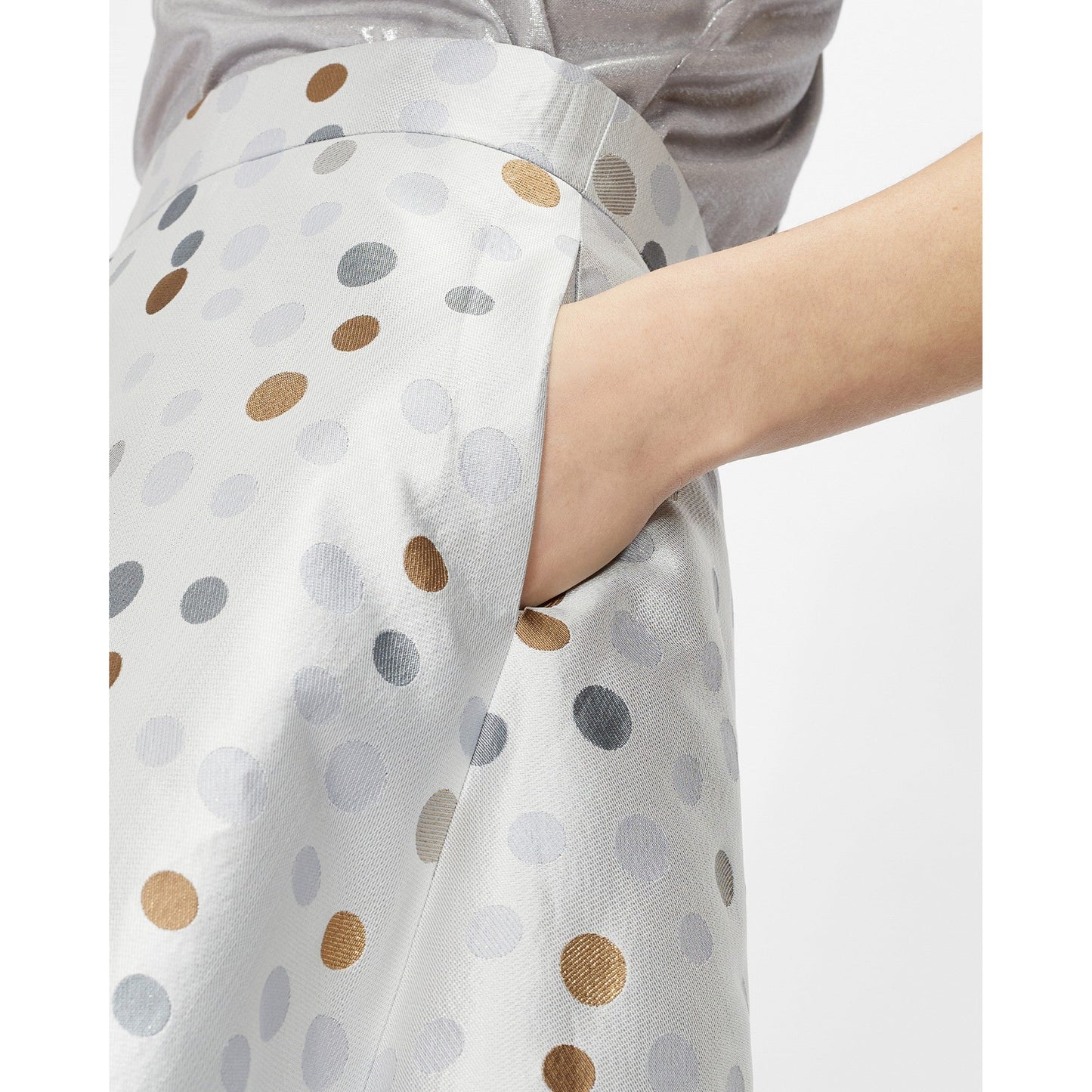 Women Dariice-Jacquard Polka Dot Skirt - White