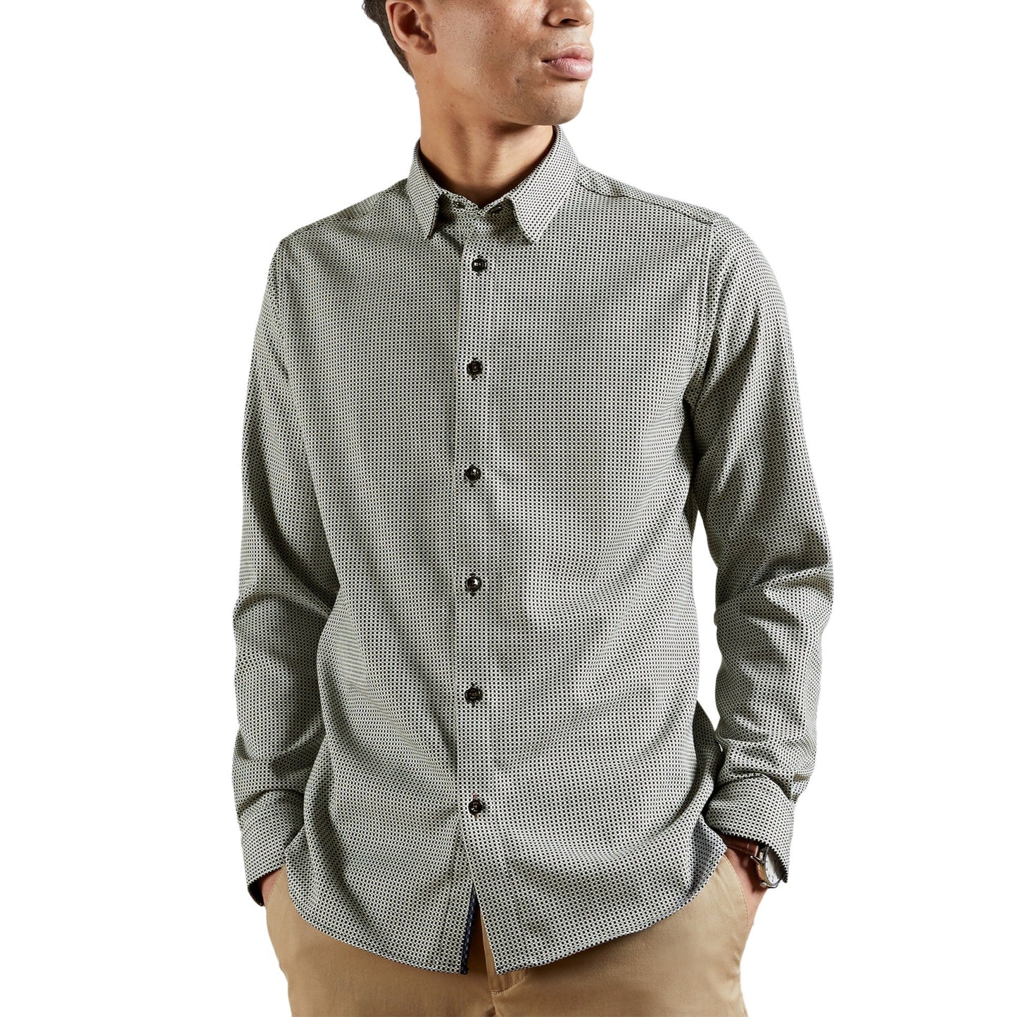 Men Drizzl-Ls Textured Shirt - Black