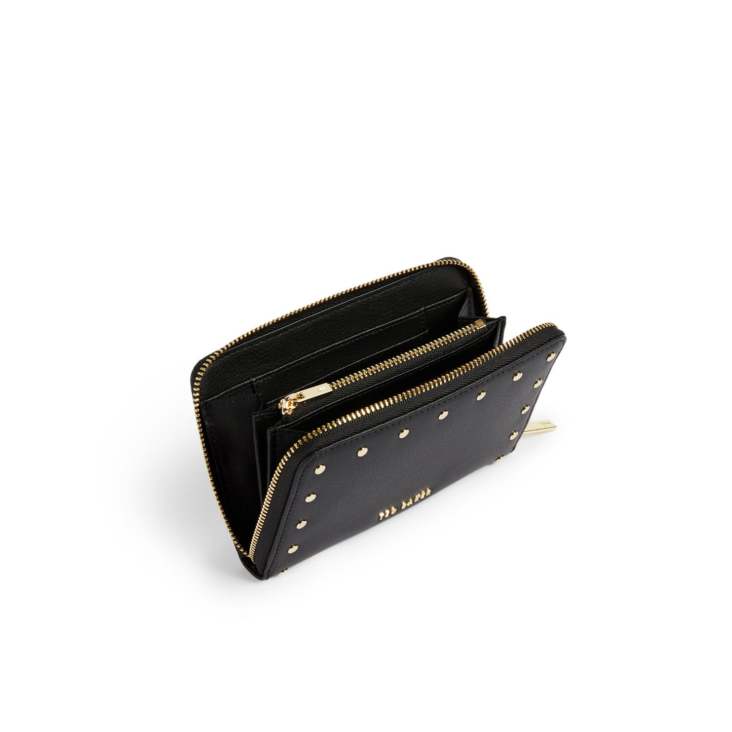 Women Kiaana-Studded Zip Around Midi Purse - Black