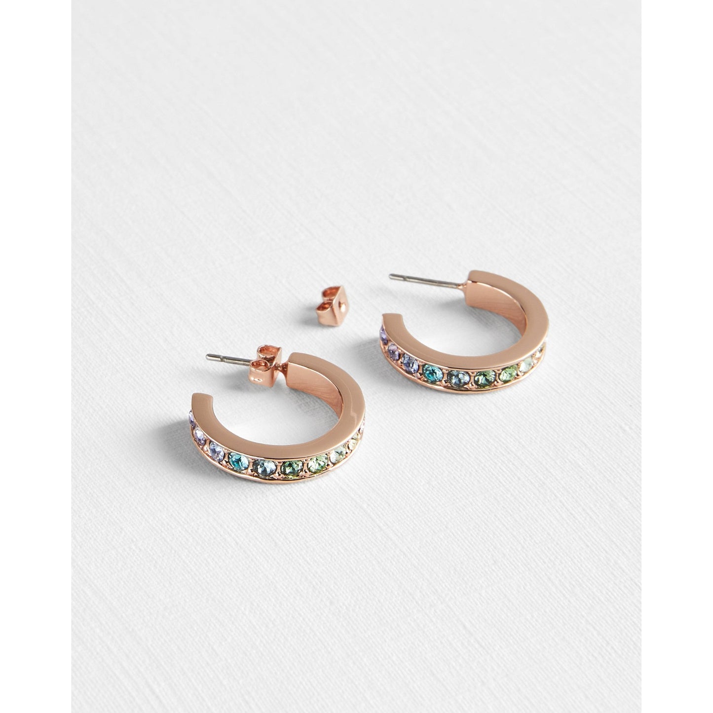 Women Reania-Tbj2111 Small Rainbow Hoop Earrings - Rose Gold