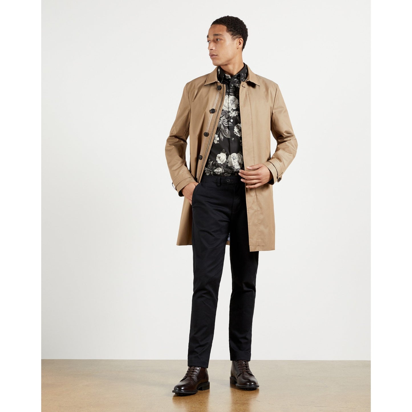 Men Eclair-Ls Floral Shirt - Black