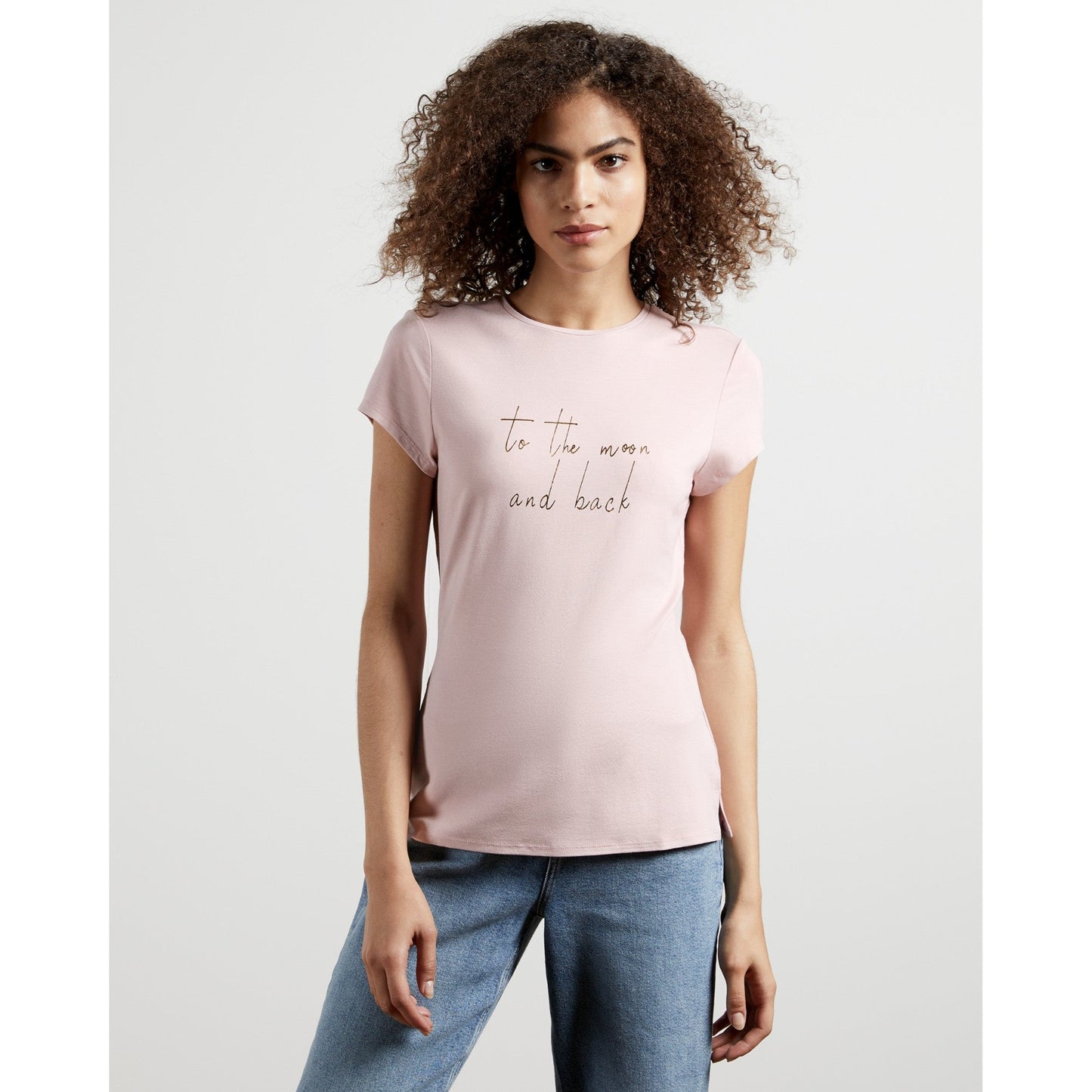 Women Aalivia-Novelty Slogan Tee - Dusky-Pink
