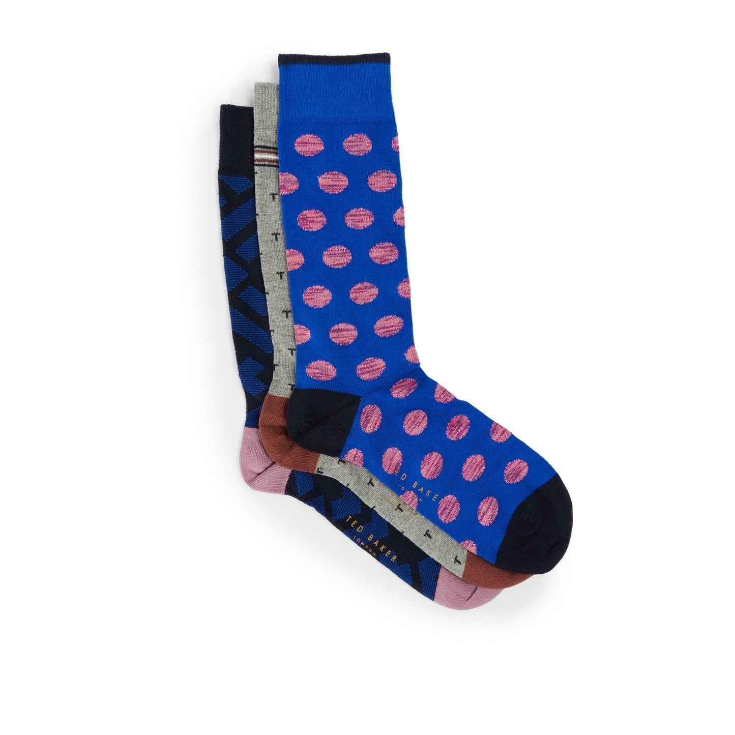 Men Sockth-三件裝什錦襪 - 什錦