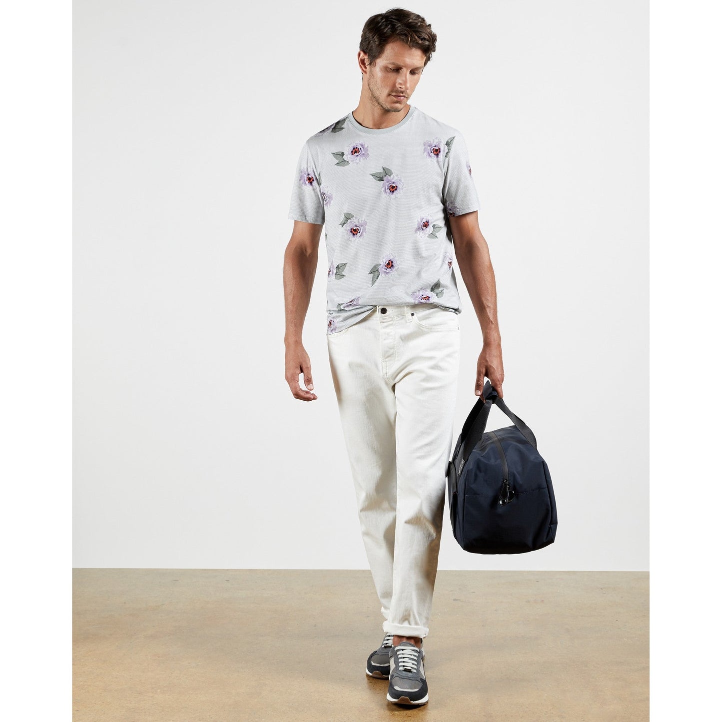 Men Danze-Ss Striped Printed T-Shirt - Grey