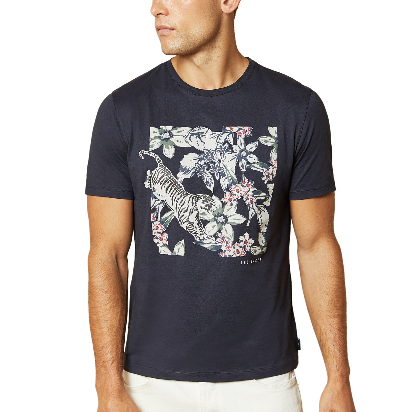 Men Hijumpa-Ss Box Printed Graphic T-Shirt - Navy