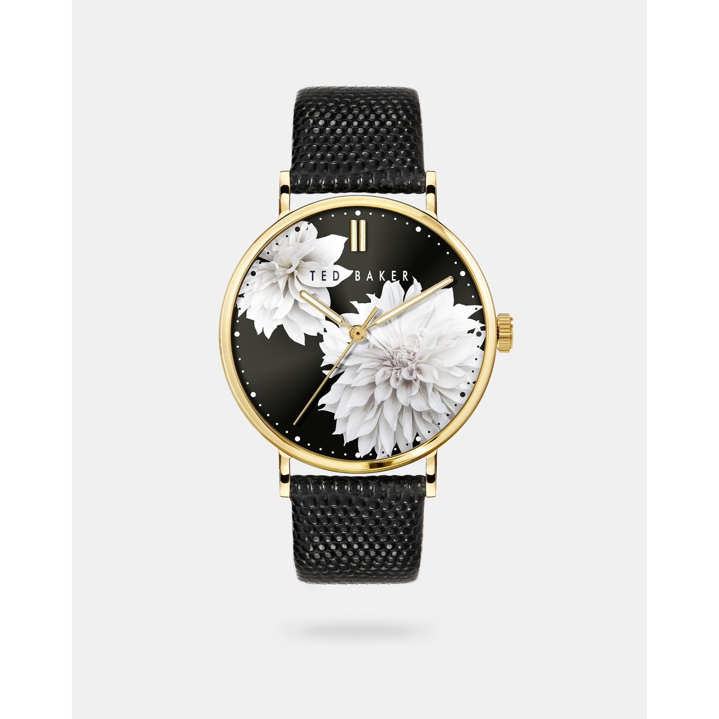Women Phibi-Bkpphf011 Printed Dial Leather Strap Watch - Black
