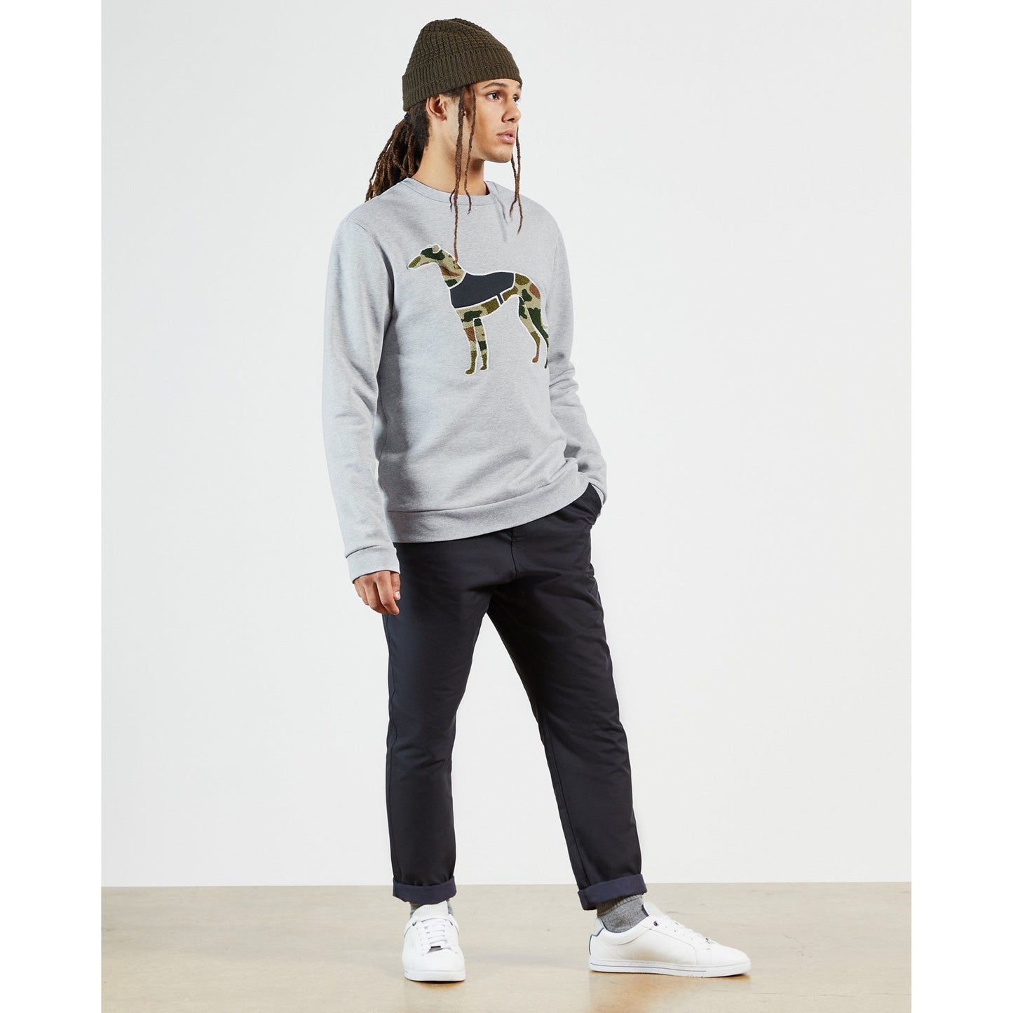 Men Leyyton-Mib Ls Whippet Sweater - Grey-Marl