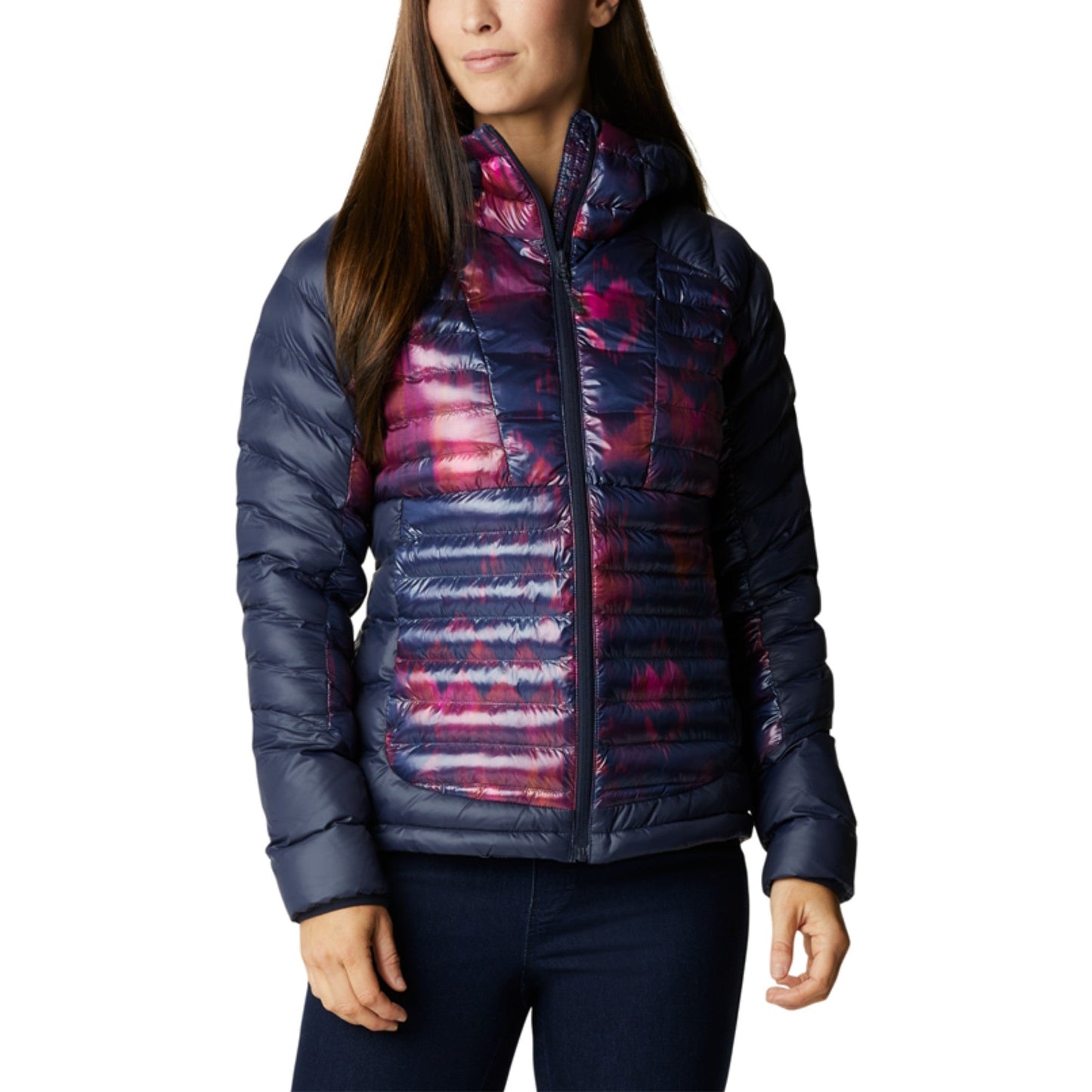 Women Labyrinth Loop Hooded Jacket - Dark Nocturnal Folk Blur Dark Nocturnal