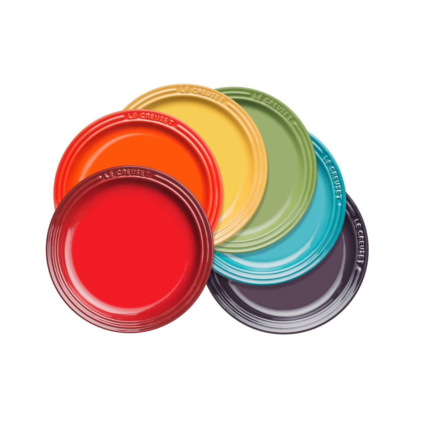 Set of 6 18cm Tea Plate Set - Palm/Volcanic/Soleil/Cassis/Caribbean/Cerise