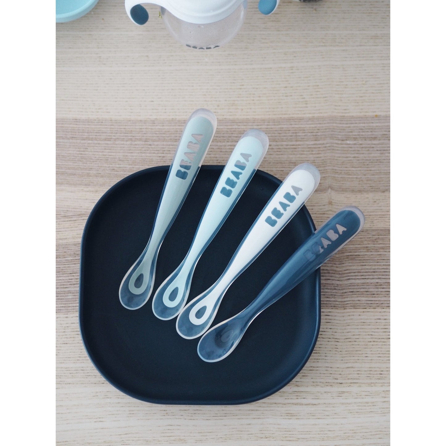 Set of 4 Ergonomic 1st Stage Silicone Spoons Rainbow